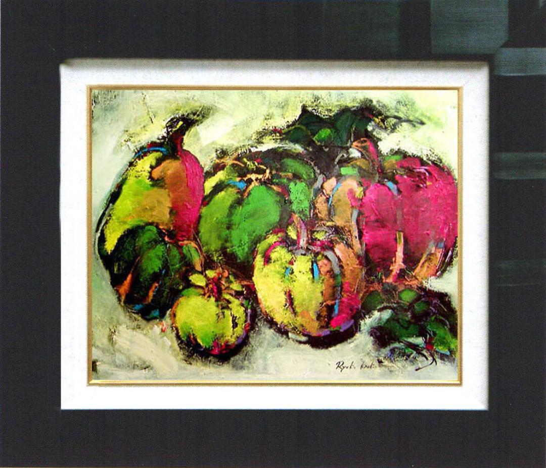 油絵 菅家令子 絵 絵画 インテリア uF6-061404 静物 かぼちゃ - メルカリ