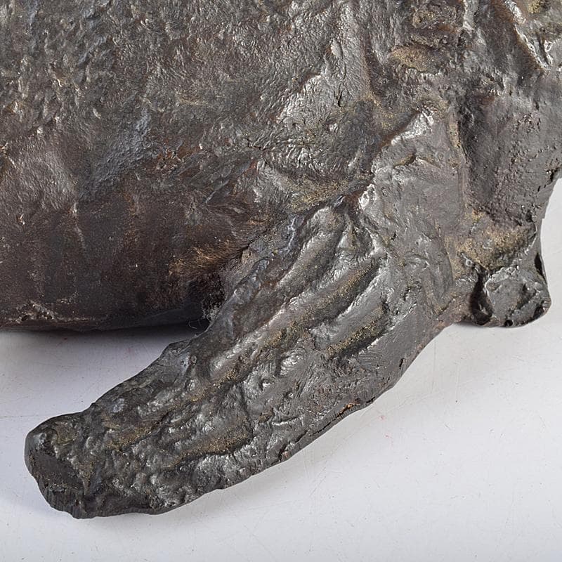 彫刻家　岡本錦朋作　ブロンズ　虎魚　おこぜ　置物　M　R7846