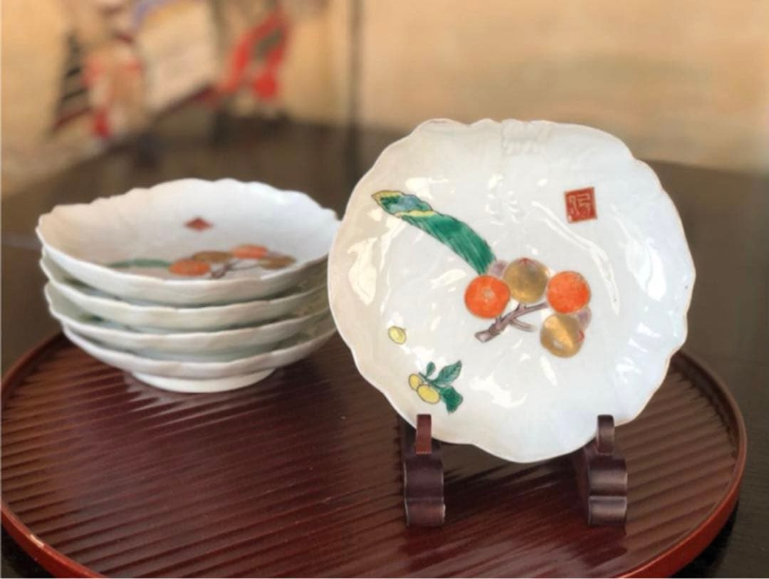 母」古伊万里 枇杷図 変わり皿 5客 （806A） - メルカリ