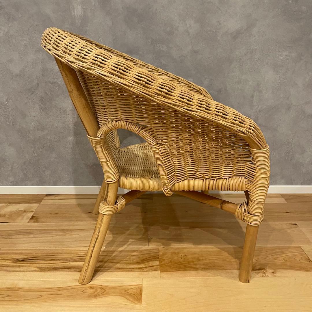 美品 IKEA イケア アーゲン ラタン 籐 ドール椅子 ミニチェア 子供