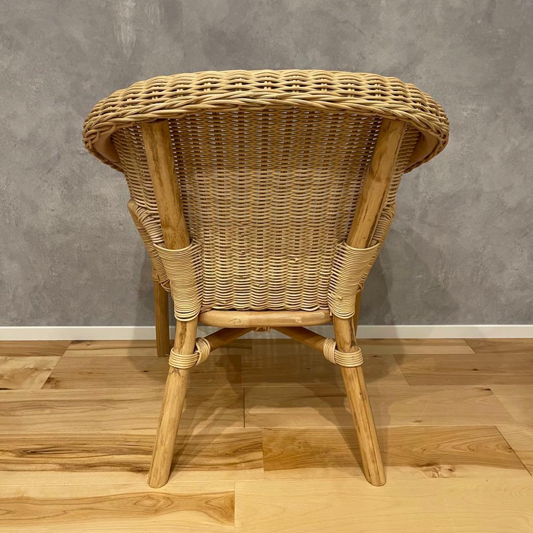 美品 IKEA イケア アーゲン ラタン 籐 ドール椅子 ミニチェア 子供