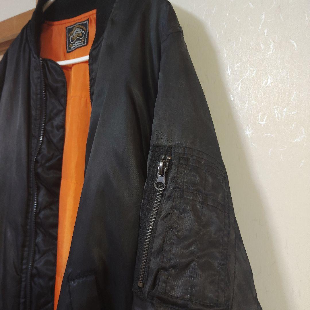 MA-1スタイル 黒ジャケット オレンジ裏地 - メルカリ