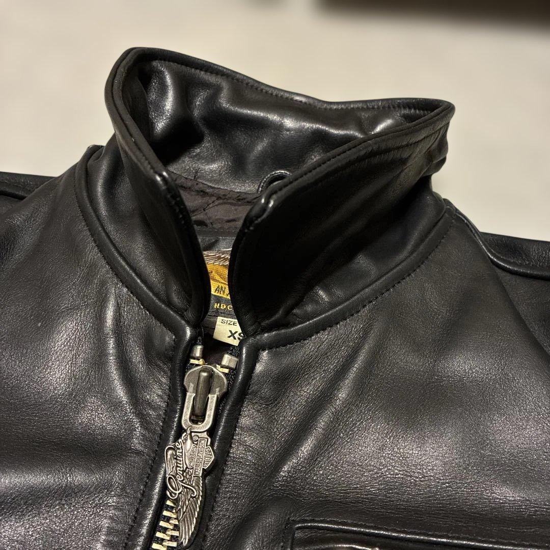 ハーレーダビッドソン シングルライダースジャケット 革ジャン XS