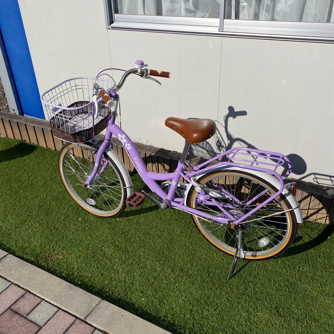 埼玉県内 手渡し限定】中古 小学生低学年用自転車 紫色 鍵付きロック