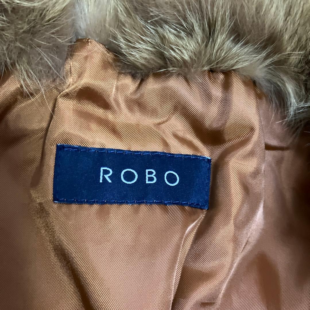 ROBO キャメル レザーライダースジャケット （FOXファー付き）