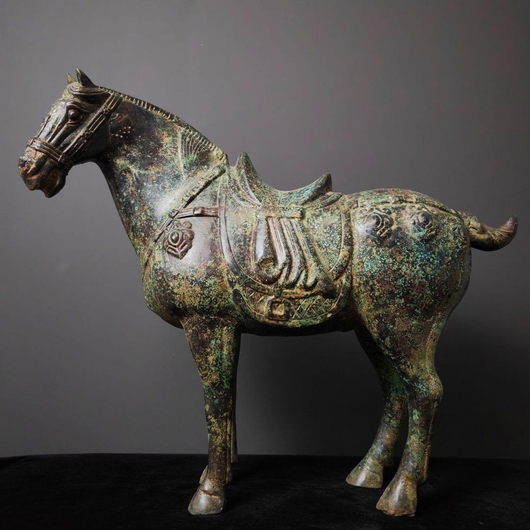 中国古美術品·古青銅器☆西周青銅馬☆宮蔵珍品・文房置物·風水開運置物
