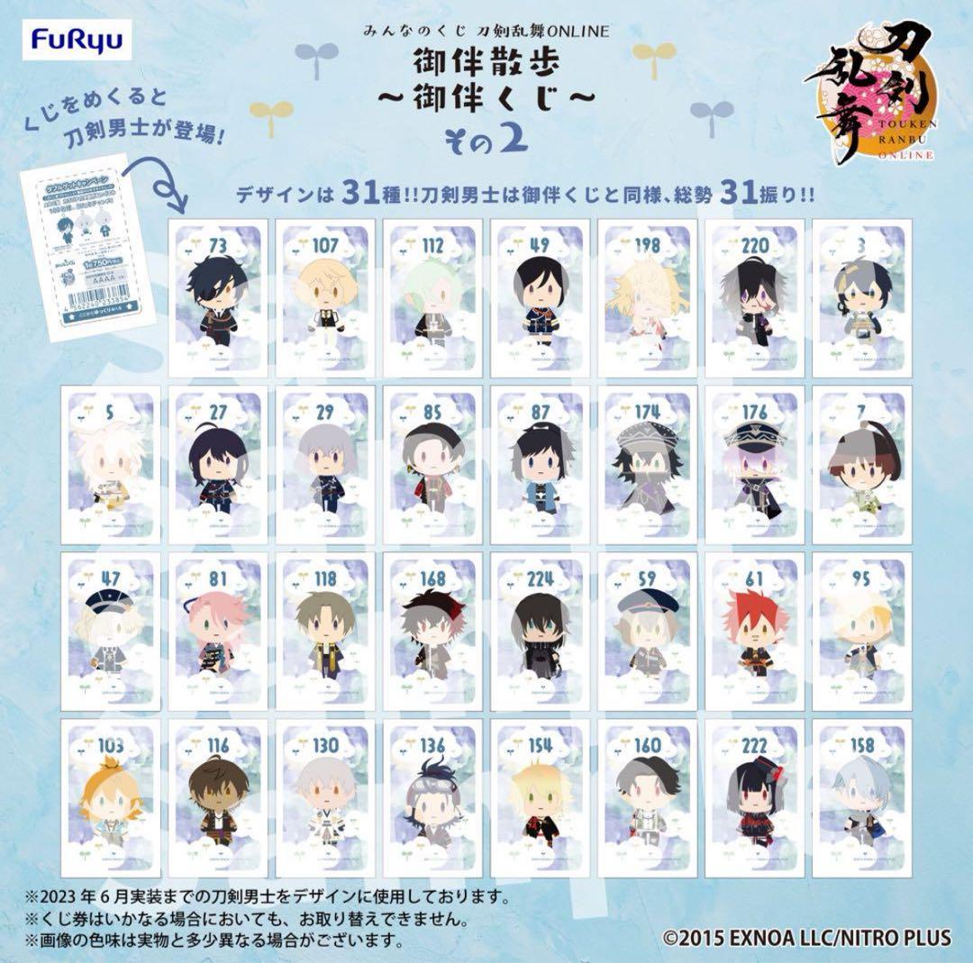 【匿名配送】みんなのくじ　刀剣乱舞　御伴散歩　～御伴くじ～　1、2 セット