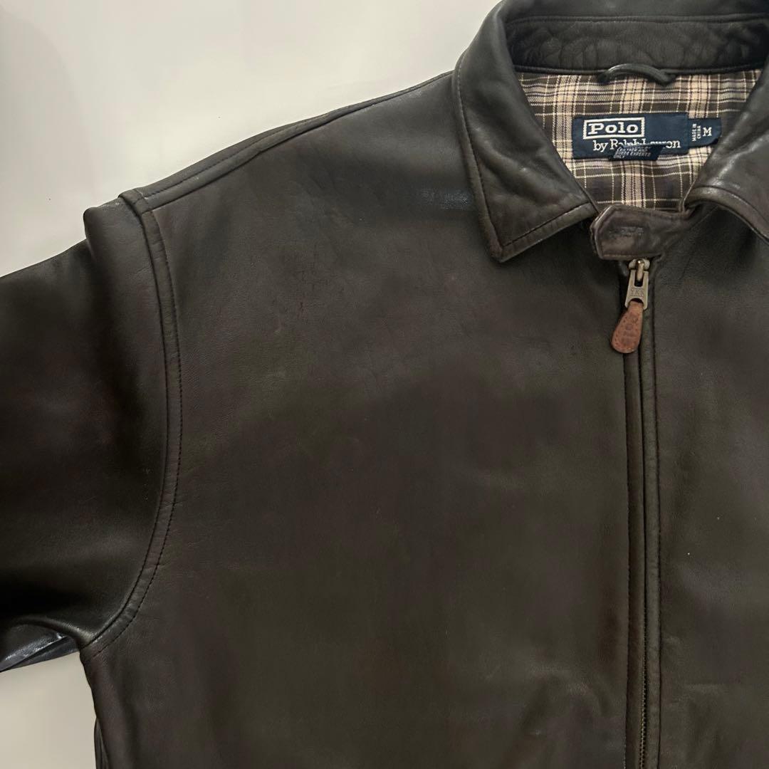 スペシャル】90s ラルフローレン ラムレザー スイングトップ ダーク
