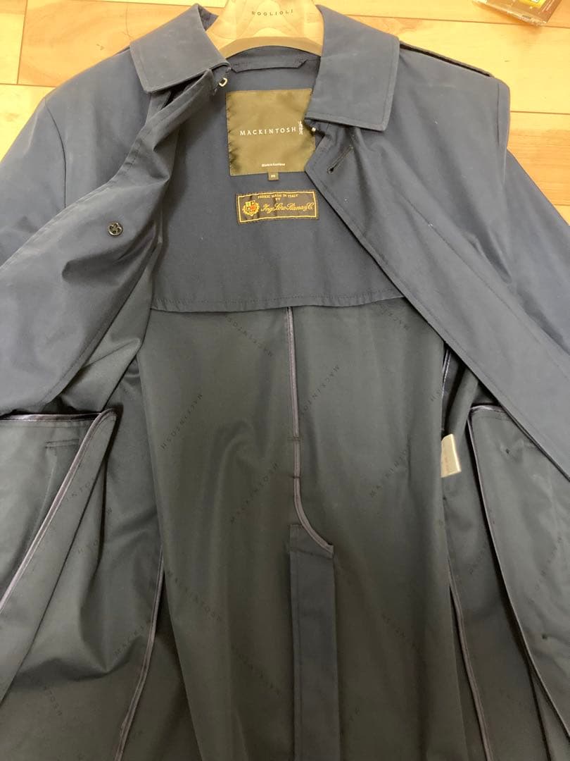 マッキントッシュ ロロピアー ネイビー トレンチコート ウエストベルト付き