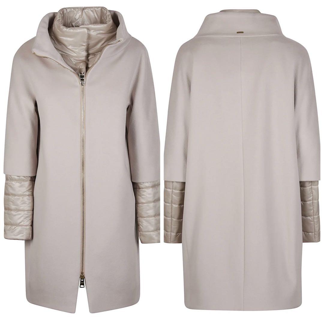 美品☆HERNO 異素材切替 2way レイヤードダウンコート 44 - メルカリ