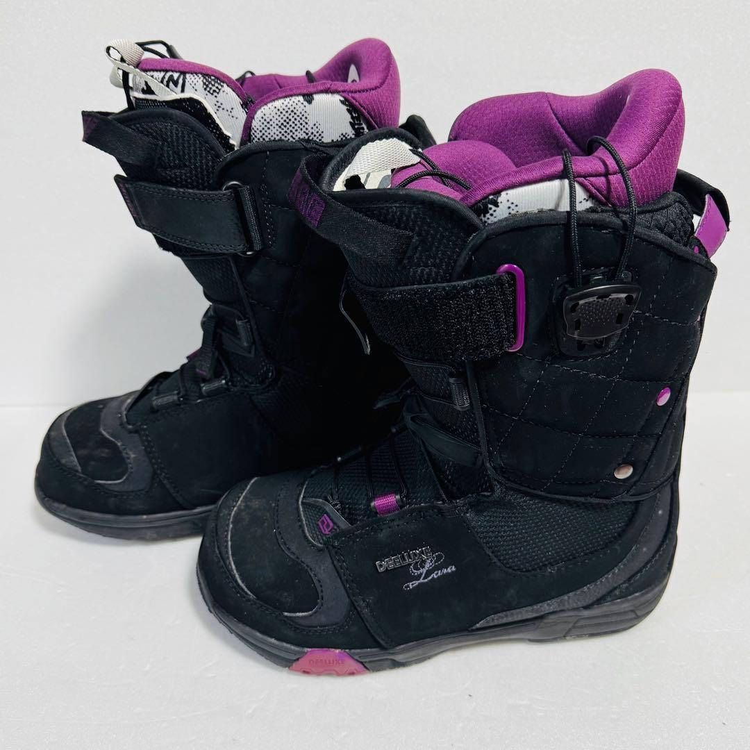 24.5cm スノーボードブーツ レディース DEELUXE 黒紫色 初心者