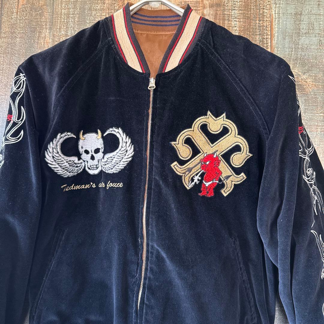 TED MAN テッドマン 総刺繡 リバーシブル スカジャン ベロア 38サイズ
