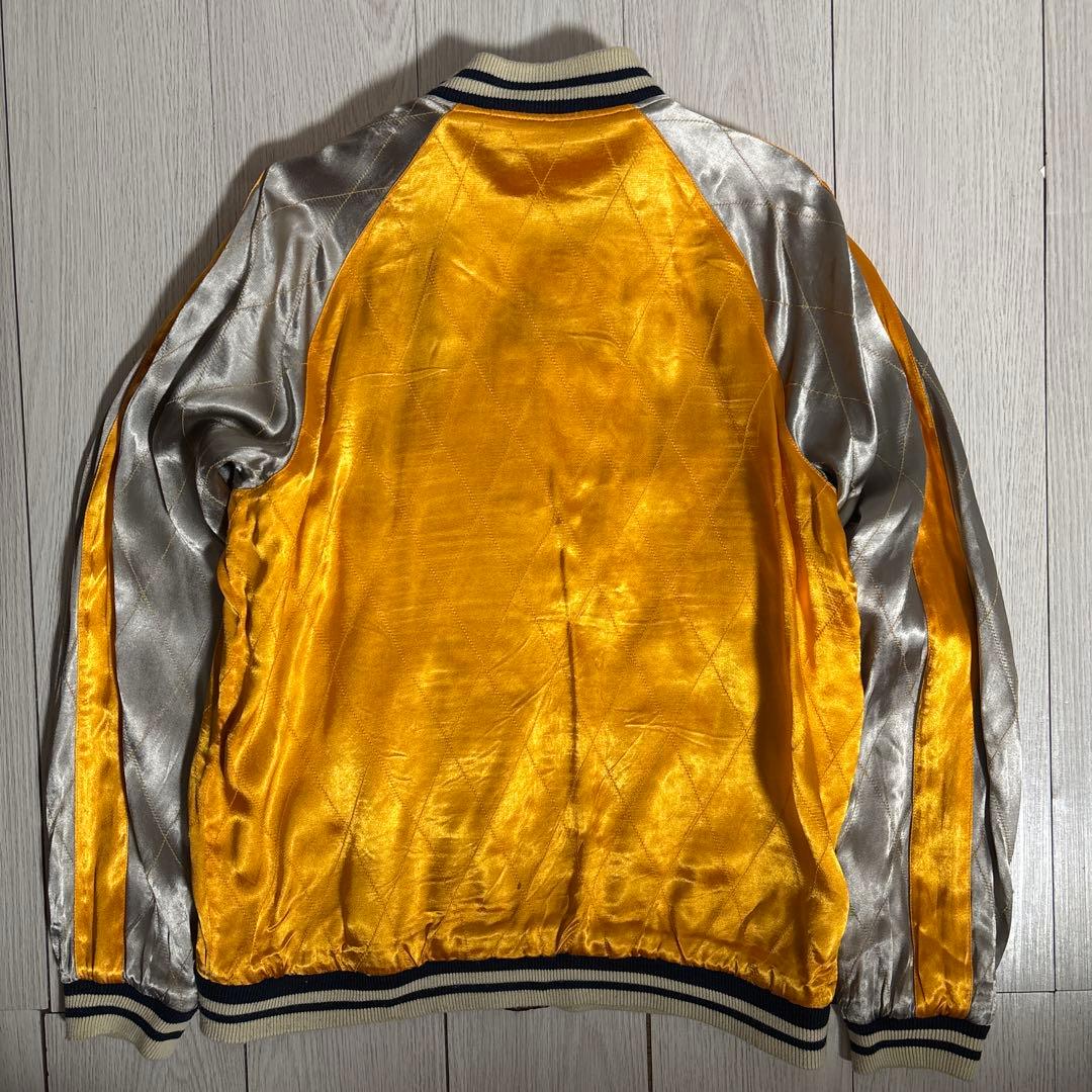 極上IOLANI居楽仁リバーシブルサテンレーヨンスカジャン白虎タイガー和