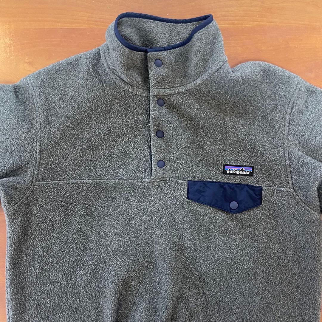 Patagonia Snap-Tフリース☆ネイビー×グレーレディースM柴田ひかり