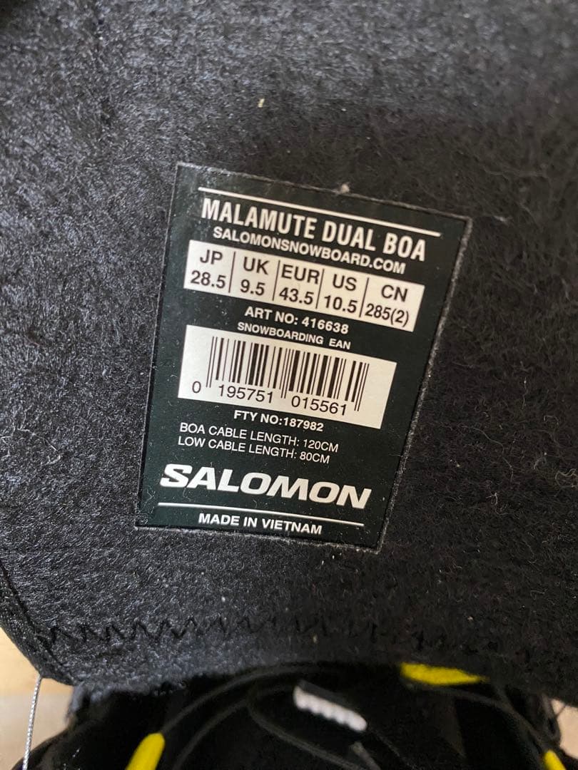スノーボード Salomon MALAMUTE Dual BOA 28.5cm