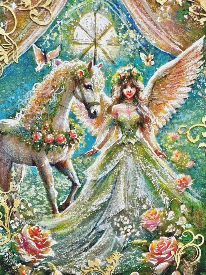 a*a様 絵画原画《若草の光暦（ひかりごよみ）》旧暦新年、キラキラ　魂が芽吹く刻