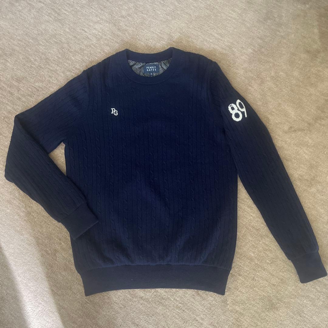 パーリーゲイツ ニット スニード カシミヤ混 ネイビー サイズ4 PEARLY GATES パーリーゲイツ カシミヤ ニットセーター ネイビー系 0