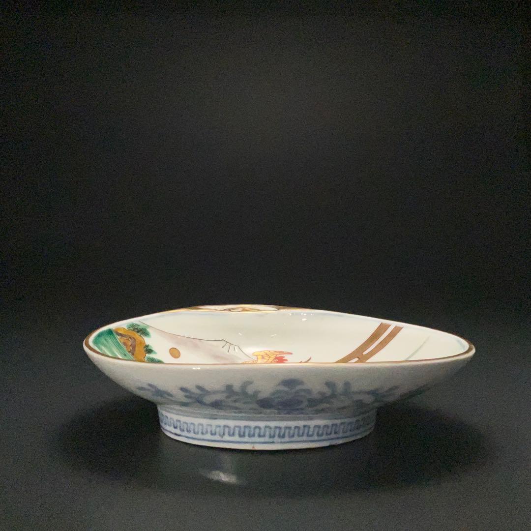 伊万里金襴手 富士と松鶴図貝形皿 古伊万里 骨董 R1285w1ダB - メルカリ