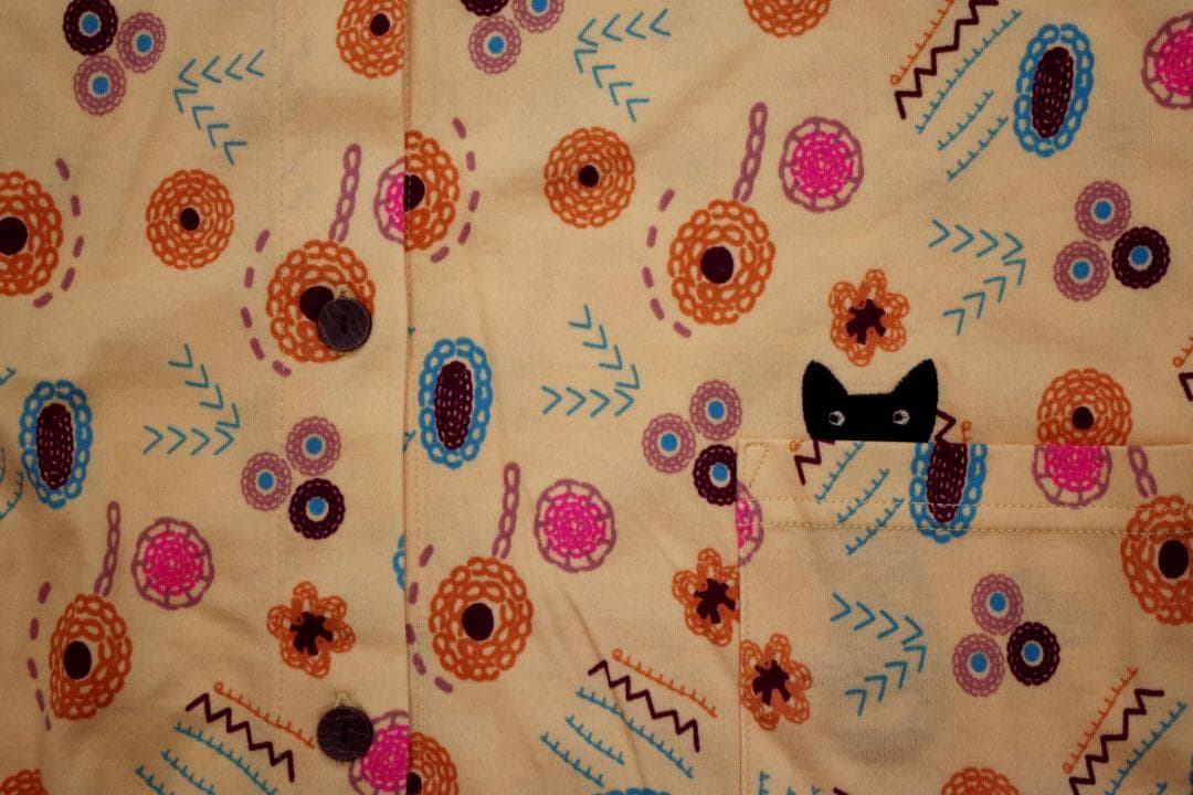 新品】マタノアツコ/ワコール タンポポパジャマ（L) ひょっこり黒猫