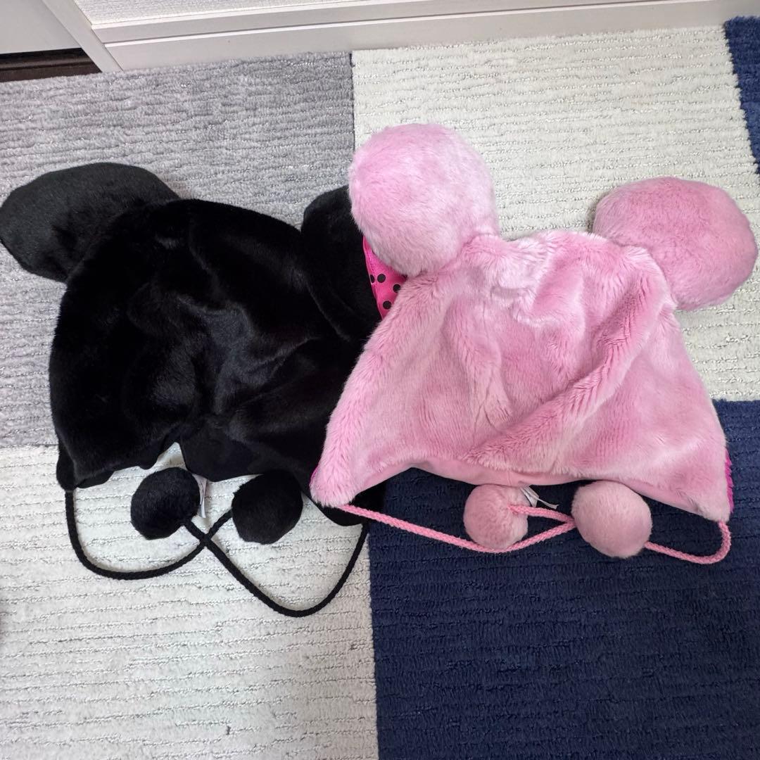 ミニーファンキャップ ピンク 黒 2個セット - メルカリ