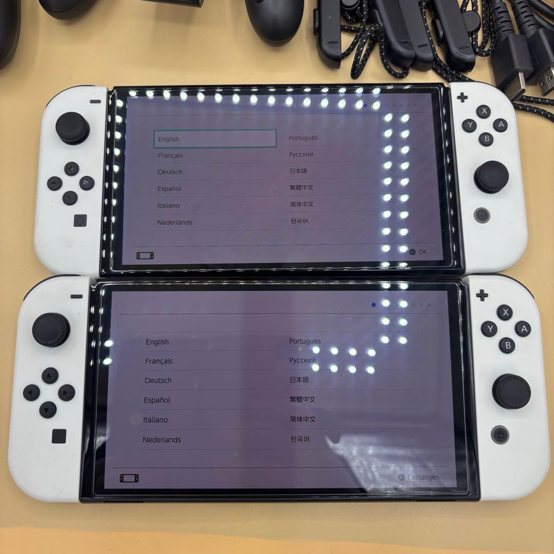 Nintendo Switch 有機ELモデル ホワイト 本体2台セット 初期化 - メルカリ