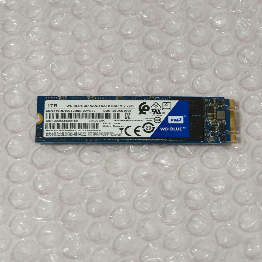 内蔵型SSD WD SSD 1TB M.2-2280 SATA WDS100T2B0B-EC