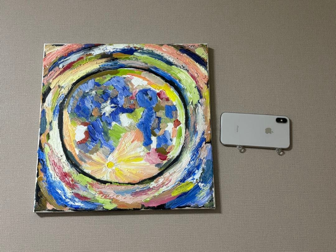 絵画　原画　油絵　抽象画　アート　月　満月　二瓶智仁作