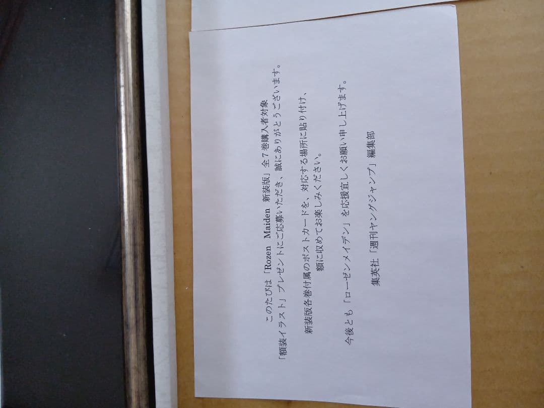 ローゼンメイデン 薔薇乙女 500名限定? 額装イラスト 額縁 レア