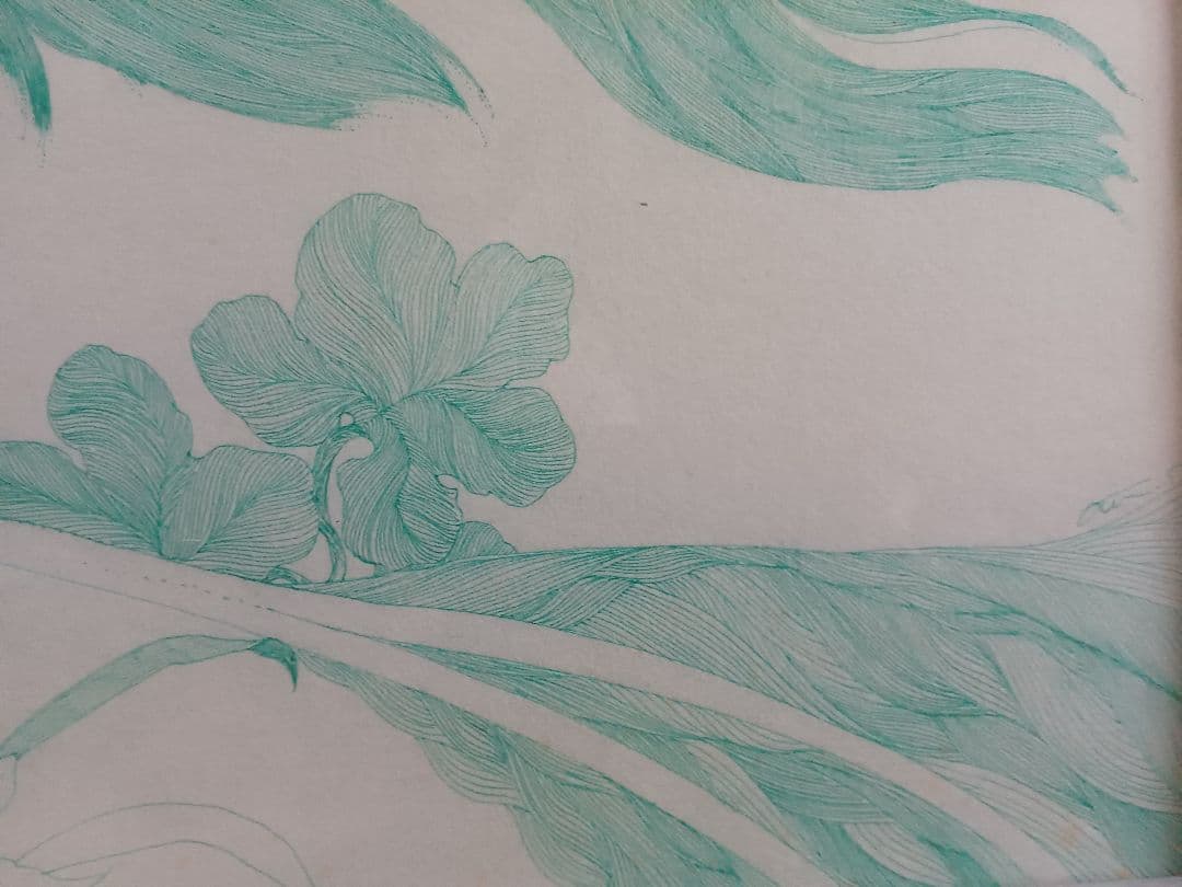 作者不明　「ネオタキシード」(仮題)　　肉筆ペン画　細密画　ヒグチユウコ彷彿