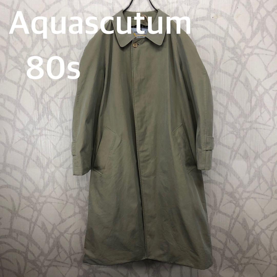 アクアスキュータム Aquascutum 80s ステンカラーコート イギリス製