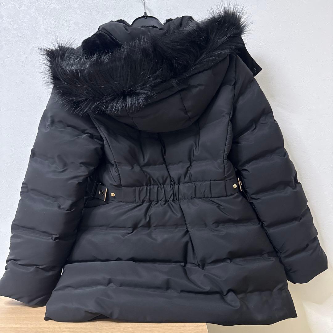 ZARA フード付きブラックダウンジャケット - メルカリ