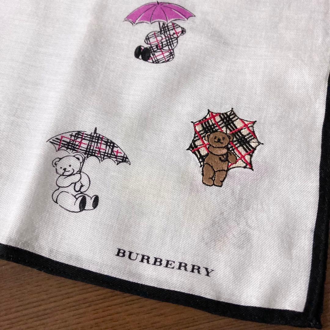 110 ブランドハンカチ バーバリー くま柄 テディベア - メルカリ