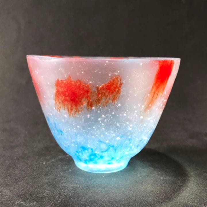 値下げ】パート・ド・ヴェール ガラスぐい呑 金魚揺蕩う器 佐伯泰典作