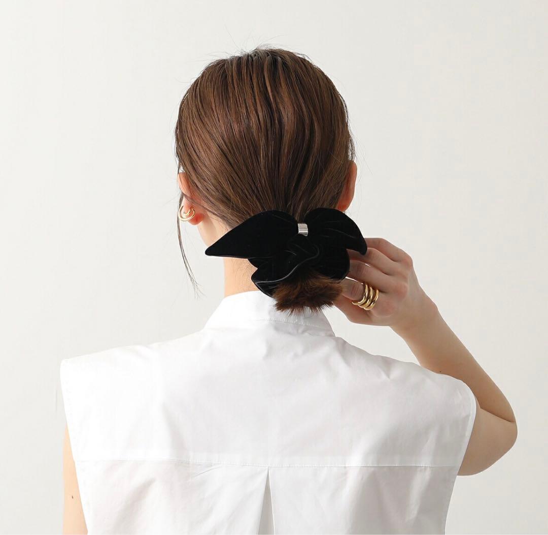 ♦︎アレクサンドルドゥパリ♦︎リボンベロア　シュシュ★ブラック★ シュシュ｜ALEXANDRE DE PARIS（アレクサンドル ドゥ パリ）