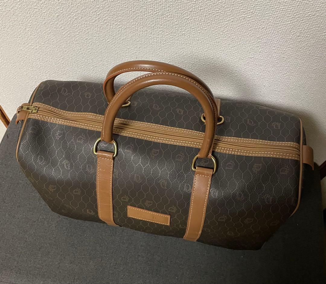 《美品》 Christian Dior ボストンバッグ ブラウン ハニカム 旅行