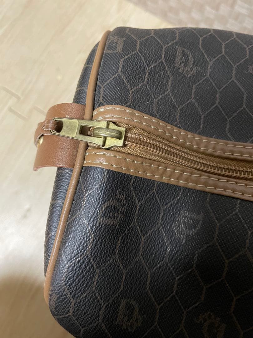 《美品》 Christian Dior ボストンバッグ ブラウン ハニカム 旅行