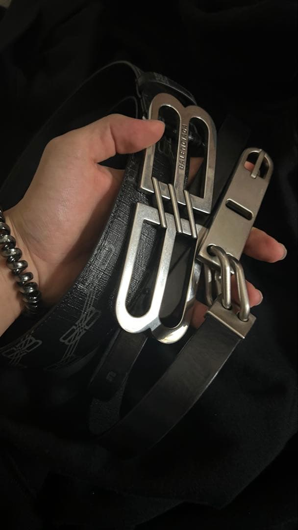 付属完備BALENCIAGA large B buckle belt Balenciaga BB Large Belt | Saks Fifth Avenue