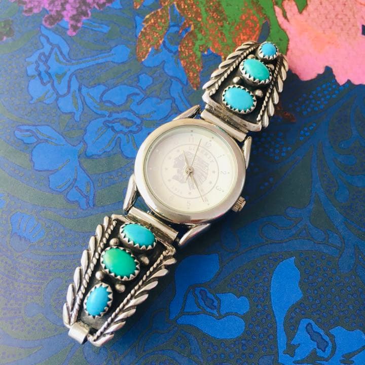 インディアンジュエリー ナバホ ターコイズ 腕時計 - メルカリ