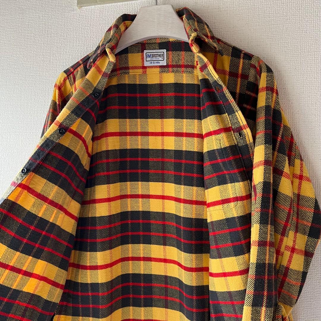 70s80s usa製 FIVE BROTHER ネルシャツ 裏ボーダー 良配色 - メルカリ