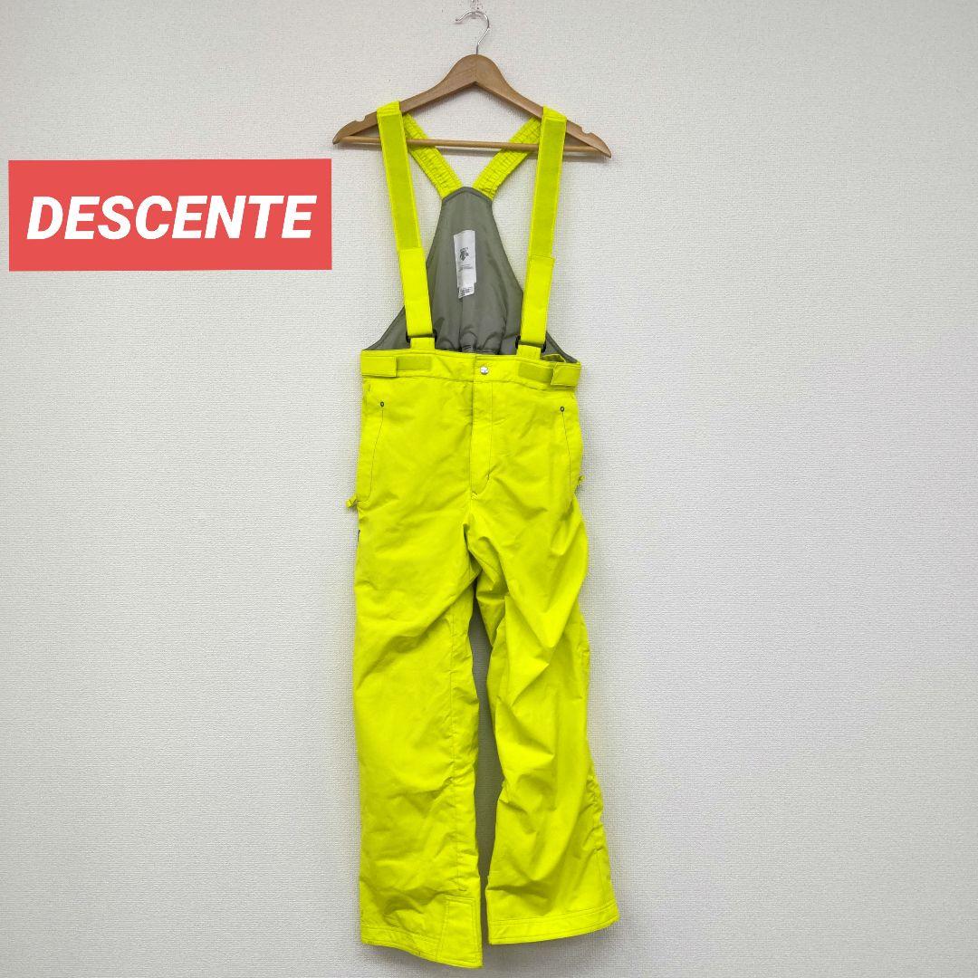 ▢［DESCENTE］上下セット 蛍光イエロー　オーバーオール 150cm DESCENTE（デサント） 【エントリーでP最大17倍！27日〜】スキーウェア