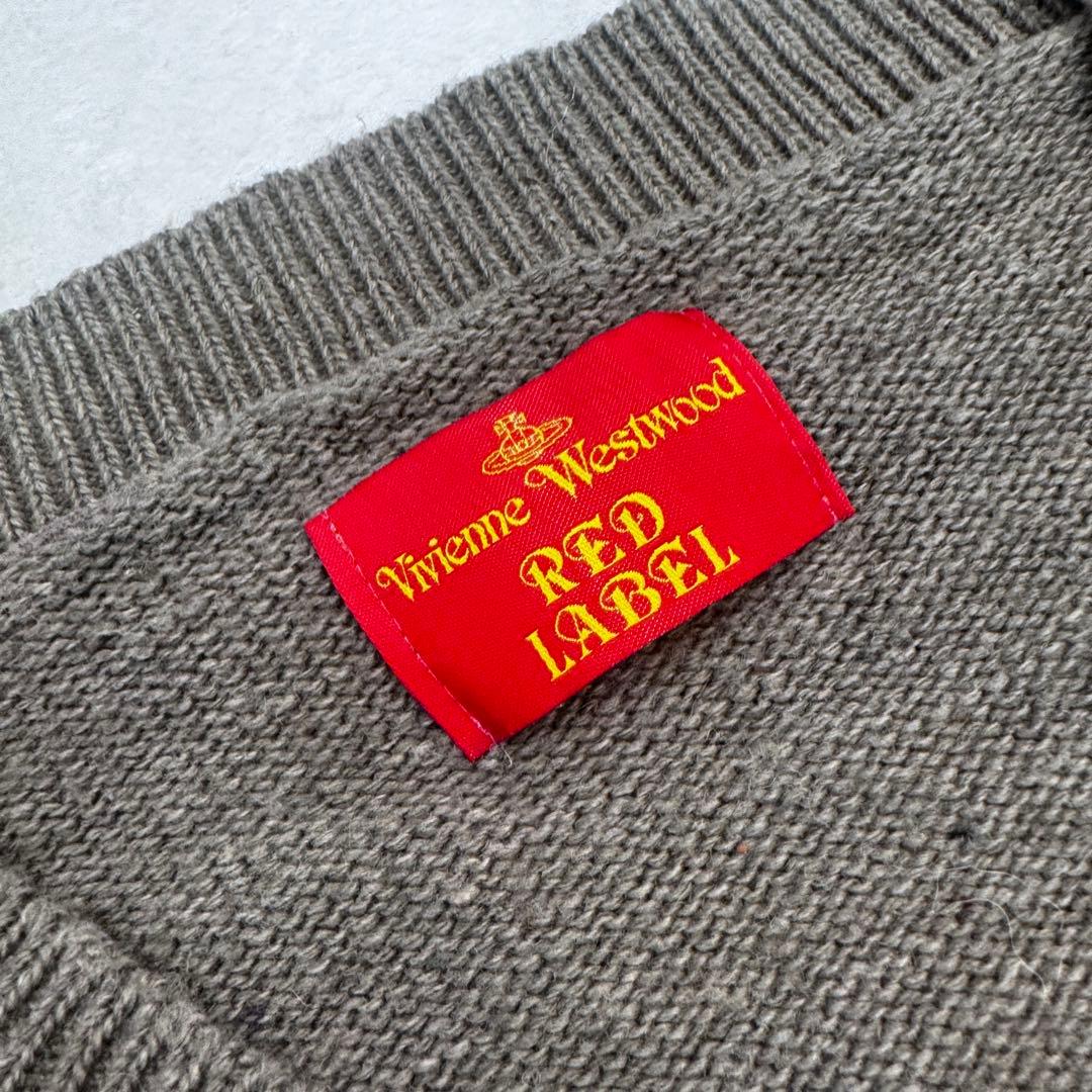 希少 ヴィヴィアンウエストウッド オーブ 刺繍 ニット ブラウン ボタン