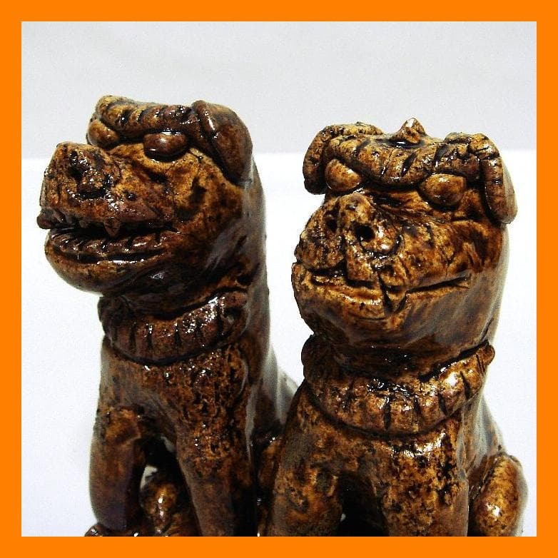 915『狛犬 獅子 阿吽一対』 /骨董品 古美術 アンティーク 古玩 - メルカリ