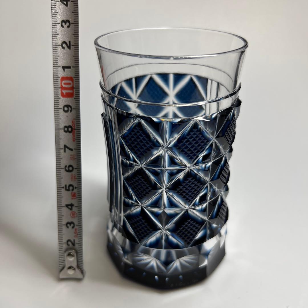 薩摩切子 島津磯斉 色被せ切子ガラス タンブラーA 共箱 東Y7-1204☆2F