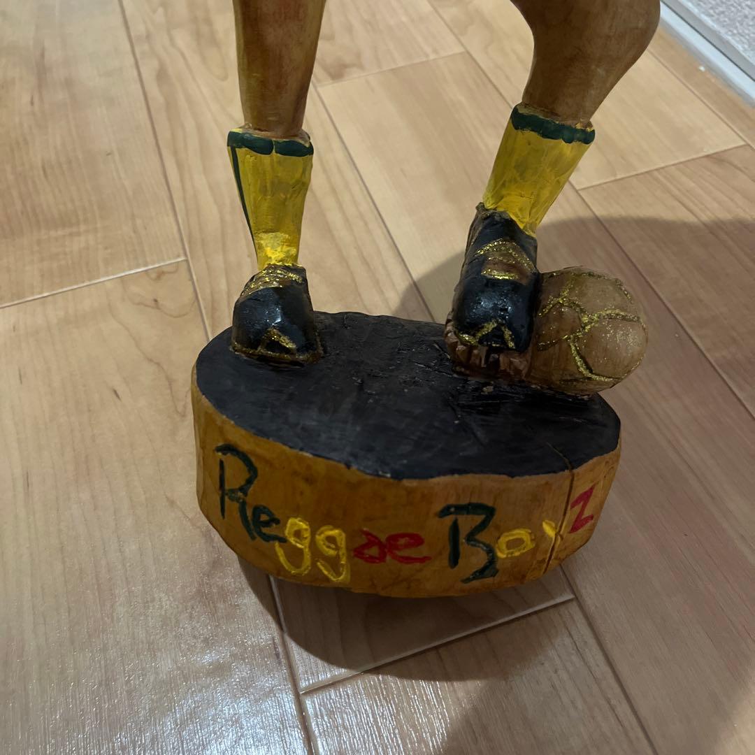 ジャマイカ レゲエ サッカー 木彫り ボブマーリー ラスタ 90s