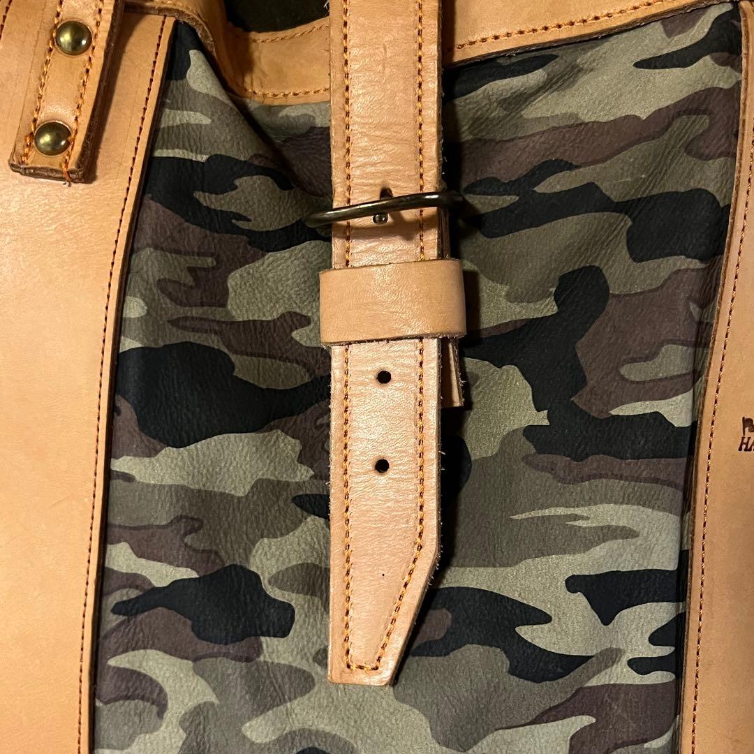 《HARRY☆HANNY》ミリタリー柄トートバッグ　ハンドメイド　大きめ