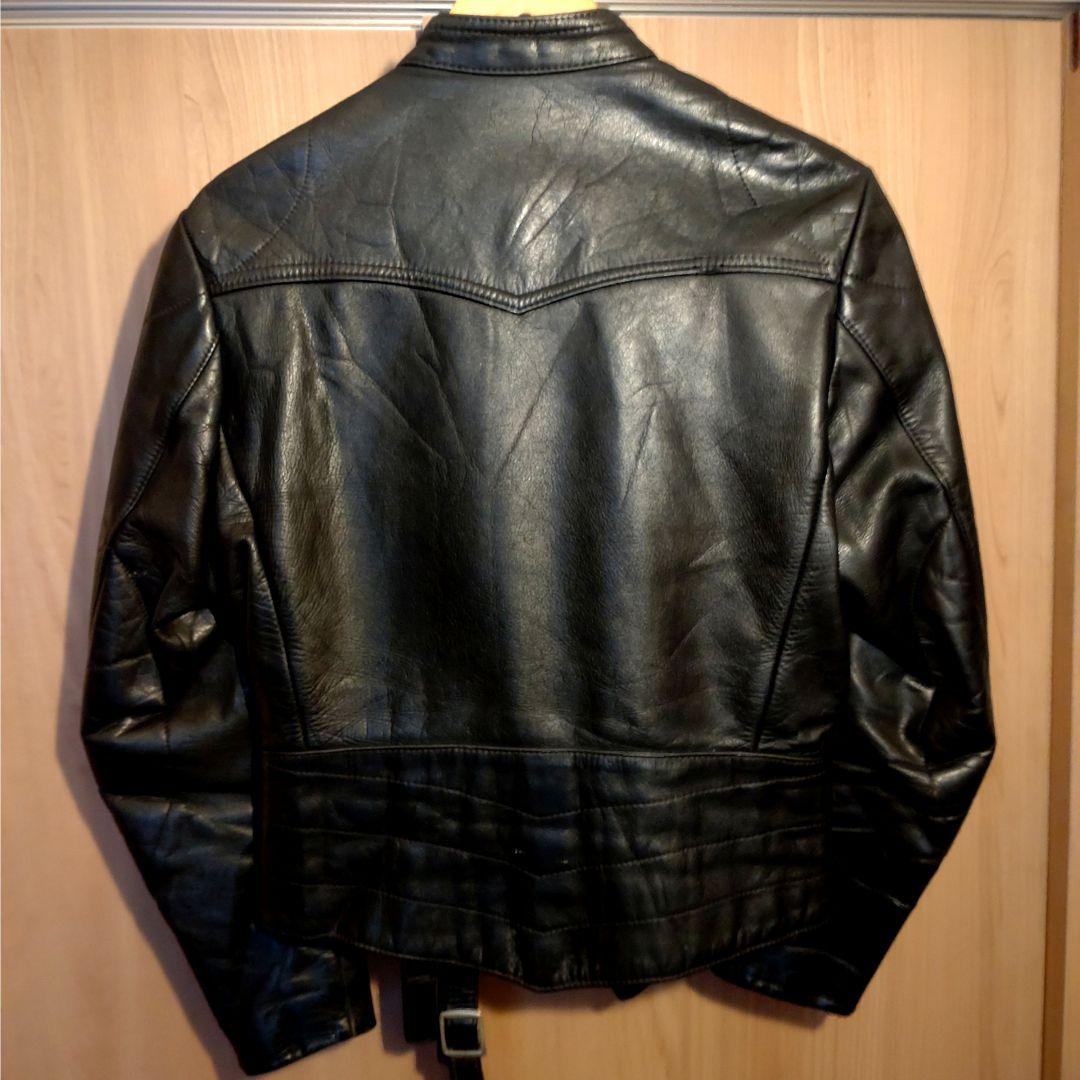 希少 50s 60s レザージャケット ヴィンテージ ドイツ レオパード 黒