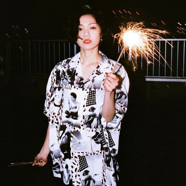 【最終値下げ】二階堂ふみ着用　ワコマリア　ラリークラークTULSAコラボ　シャツ 二階堂ふみ着用】ワコマリア トリプルコラボ TULSA オープンカラー