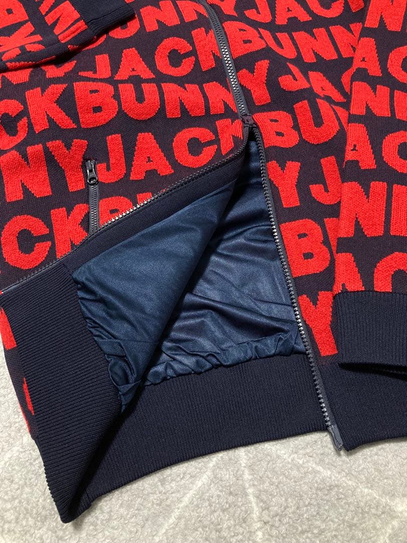 新品 パーリーゲイツ ジャックバニー ロゴジャガード防風裏地ブルゾン