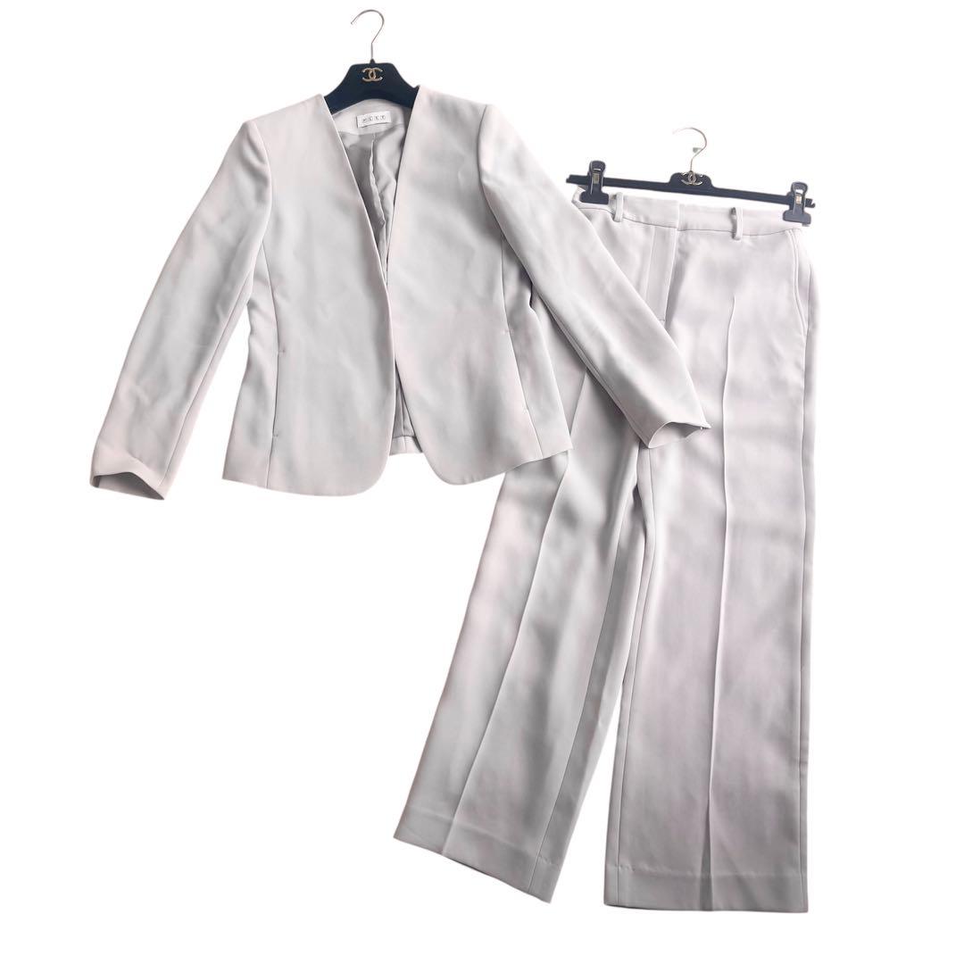 美品 PLST プラステ トリアセブレンドジャケットパンツセット ライト