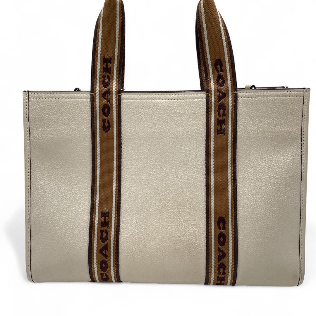 工場 直営 店ファッション - 良品 COACH トートバッグ レザー ホワイト